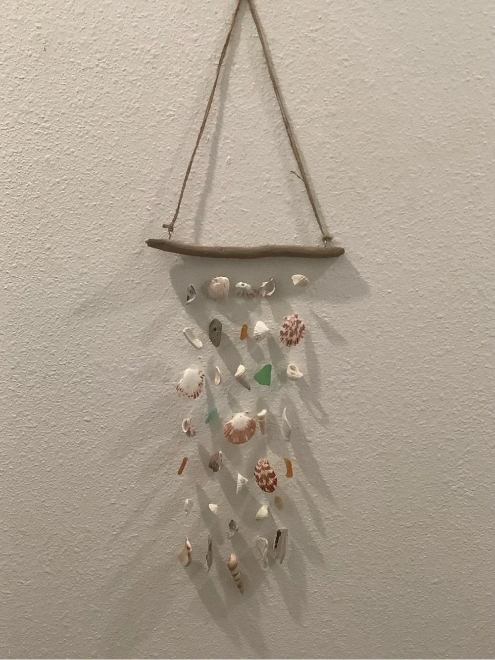 Driftwood Art, Seashell & Sea Glass Wind Chime/Mobile, Coastal Art